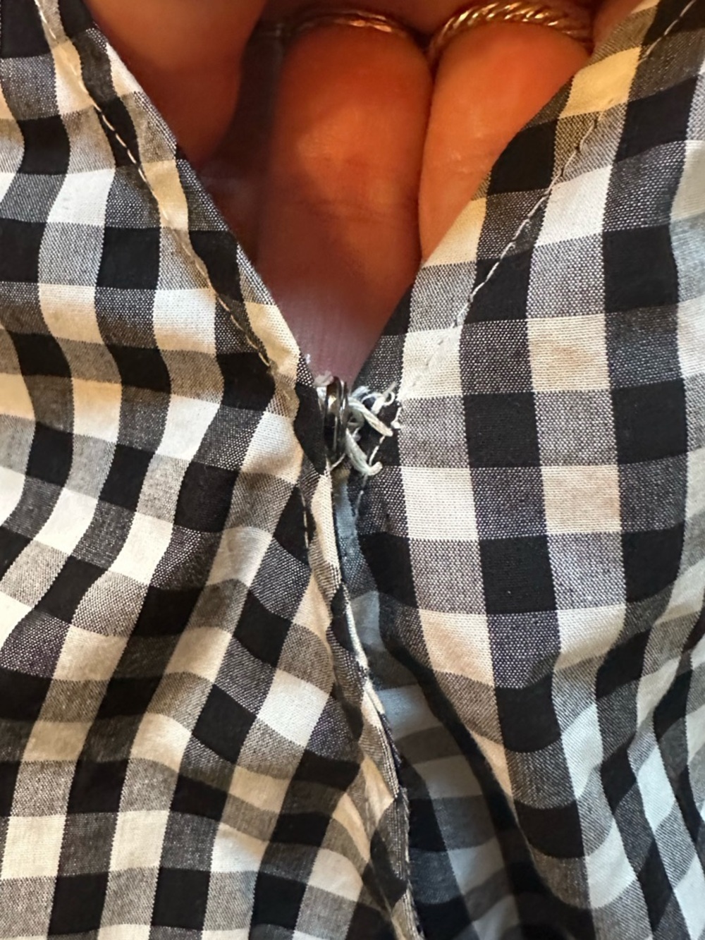 Madewell Black & White Gingham Tie-Front Blouse - Picture 3 of 5